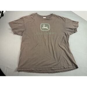John Deere Classic Deer Logo Brown Graphic T-Shirt Adult XL Workwear Tee